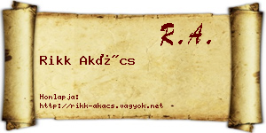 Rikk Akács névjegykártya